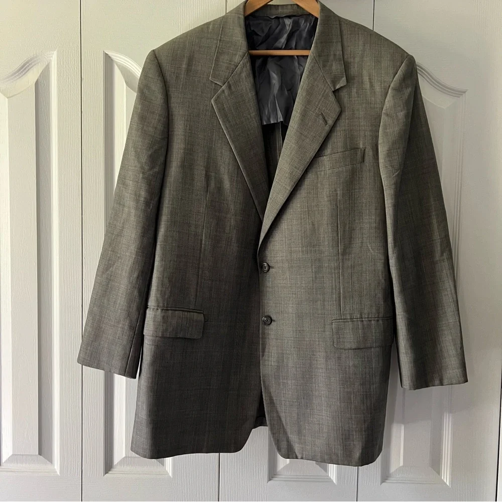 Men's Hickey Freeman 100% Wool Gray Blazer Size 46L